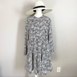 J.Crew Animal Print Tiered Dress in Poplin Cotton Size XL